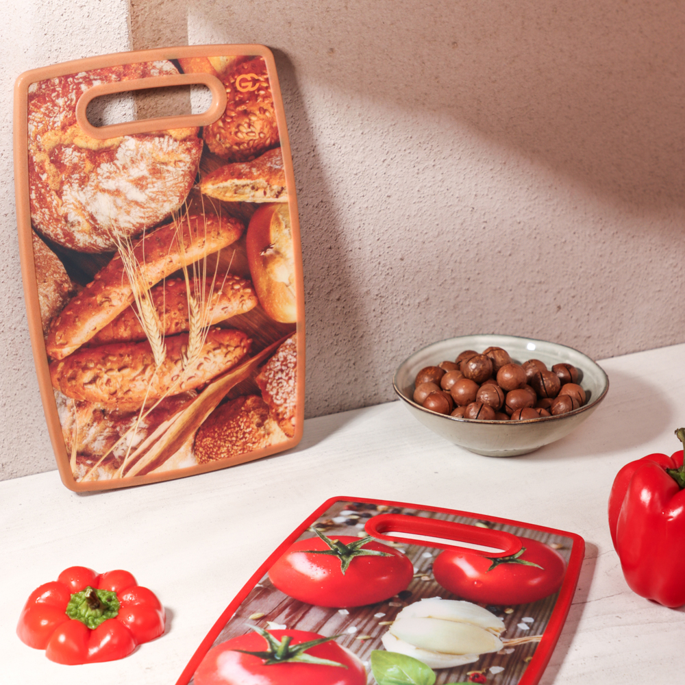 Доска разделочная, 20x30x1,2см, полипропилен, 2 дизайна, арт.№ 852-083