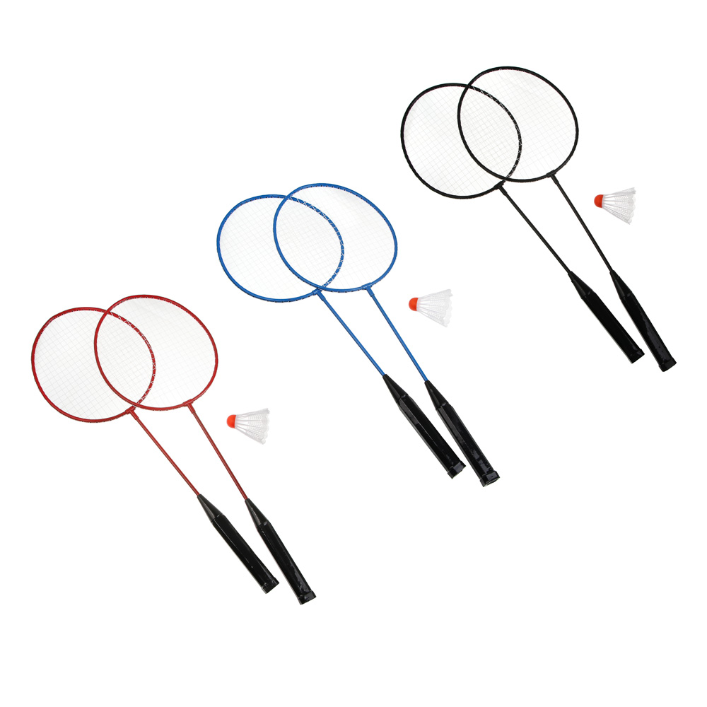 Набор для бадминтона, тм BY SPORT, 2 ракетки, 1 волан, в сетке, металл, пластик, арт.№ 136-007