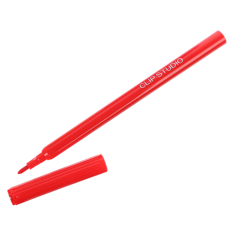 Фломастеры 6цв. ClipStudio с цветным вент.колпачком, 2 вида, ПВХ пенал с подвесом, арт.№ 256-284