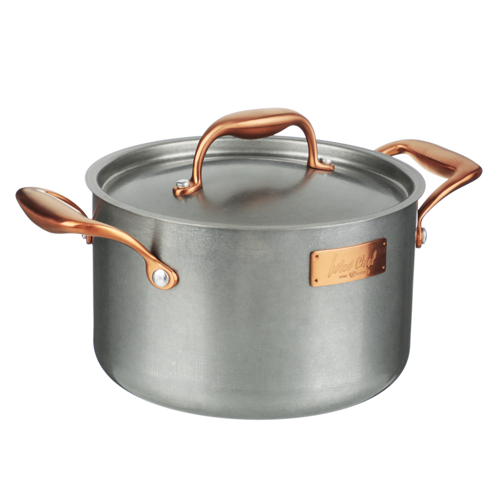 Ivlev Chef Ladoga Кастрюля 20х12,5см 3,8л, с нерж. крышкой, индукция, нерж.сталь 18/10, арт.№ 822-255