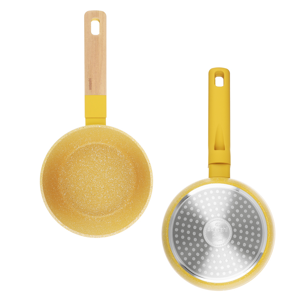 SATOSHI Дейзи Ковш 1,3л, d16см, с крышкой, антипригарное покрытие мрамор, индукция, 3 цвета, арт.№ 846-683