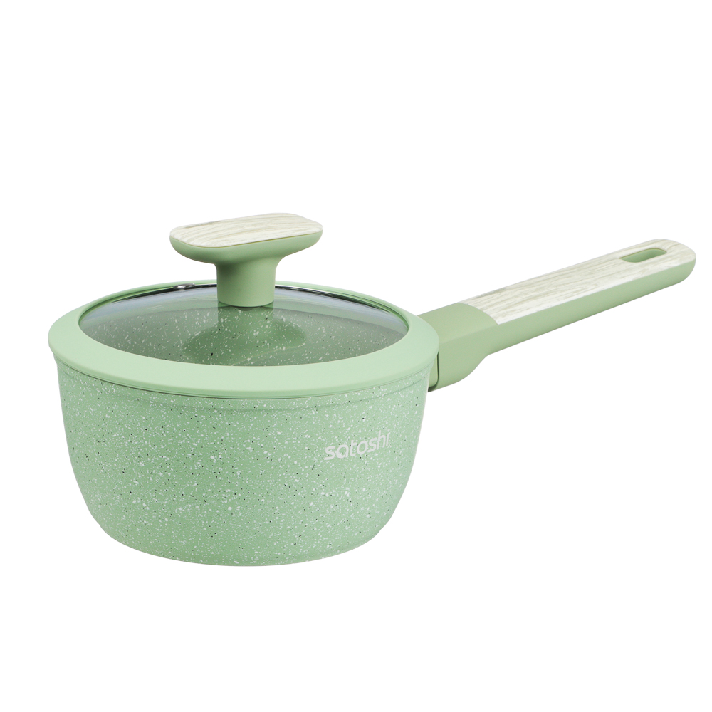 SATOSHI Дейзи Ковш 1,3л, d16см, с крышкой, антипригарное покрытие мрамор, индукция, 3 цвета, арт.№ 846-683
