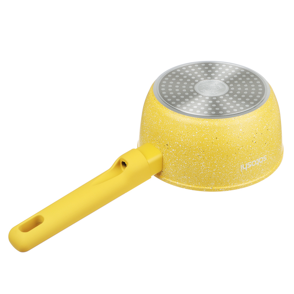 SATOSHI Дейзи Ковш 1,3л, d16см, с крышкой, антипригарное покрытие мрамор, индукция, 3 цвета, арт.№ 846-683