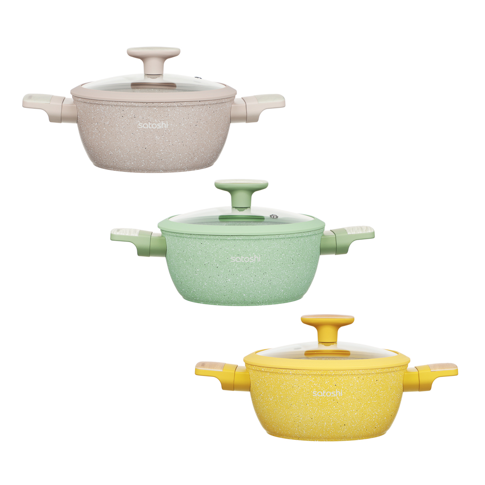 SATOSHI Дейзи Кастрюля 2,3л, d20х9см, антипригарное покрытие мрамор, индукция, 3 цвета, арт.№ 846-684