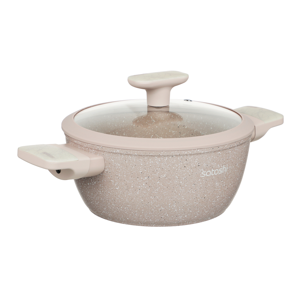 SATOSHI Дейзи Кастрюля 2,3л, d20х9см, антипригарное покрытие мрамор, индукция, 3 цвета, арт.№ 846-684