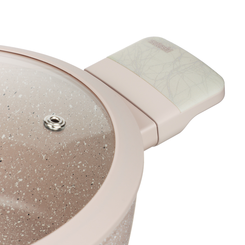 SATOSHI Дейзи Кастрюля 2,3л, d20х9см, антипригарное покрытие мрамор, индукция, 3 цвета, арт.№ 846-684