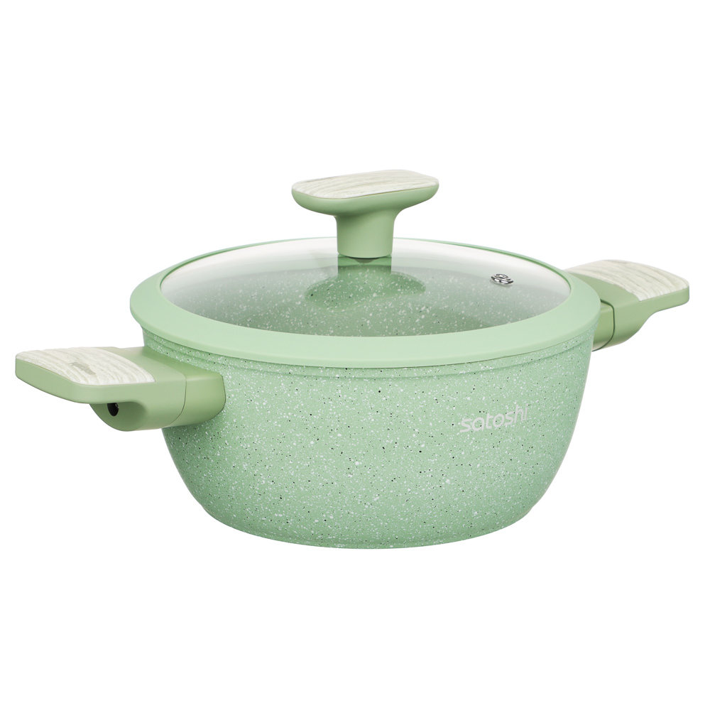 SATOSHI Дейзи Кастрюля 2,3л, d20х9см, антипригарное покрытие мрамор, индукция, 3 цвета, арт.№ 846-684