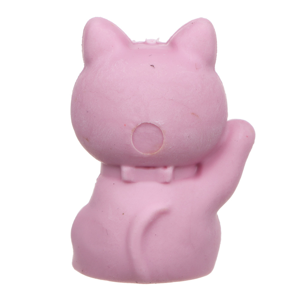 Ластик-топпер в форме котика, ТПР, 2 цвета, 3,1х2,3х1,5 см, арт.№ 607-046