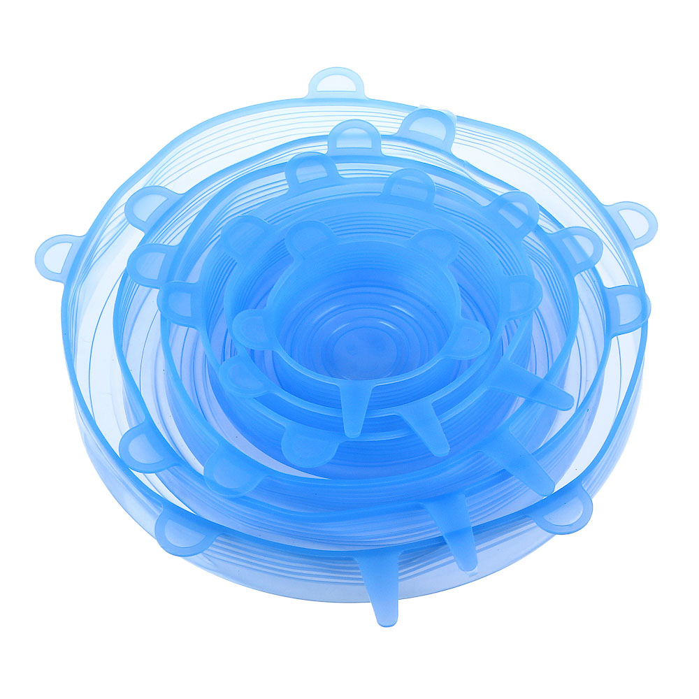 Набор универсальных крышек тм VETTA, 6шт, размеры от 6,5см до 19см, силикон, 3 цвета, арт.№ 437-268