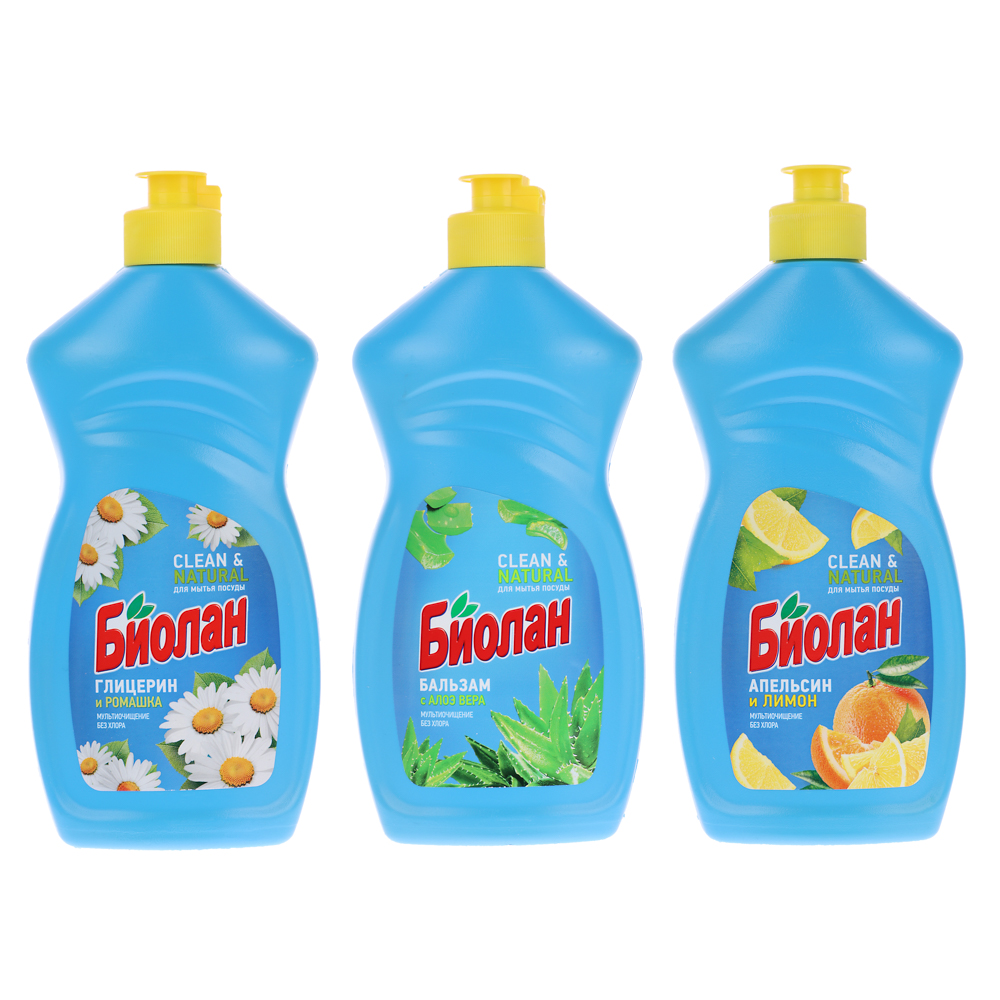 Средство для мытья посуды БИОЛАН, 3 вида, п/б, 450г, арт.№ 992-028