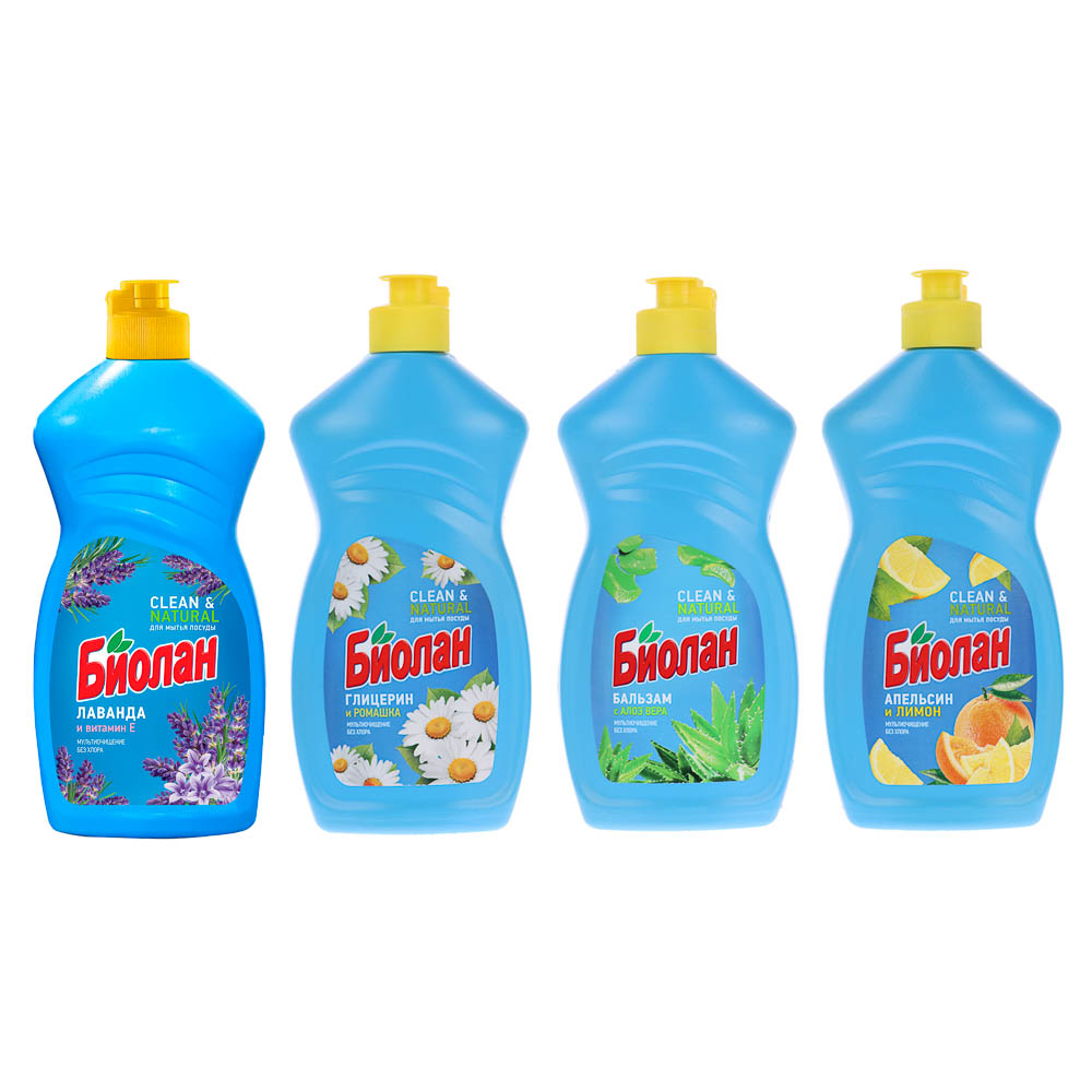 Средство для мытья посуды БИОЛАН, 4 вида, п/б, 450г, арт.№ 992-028