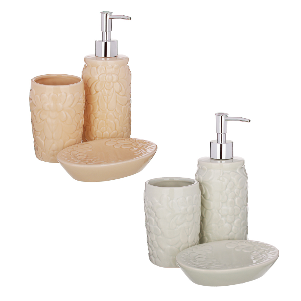 BY Набор для ванной 3 пр. "В гостях у сказки", керамика, 2 цвета, арт.№ 463-110