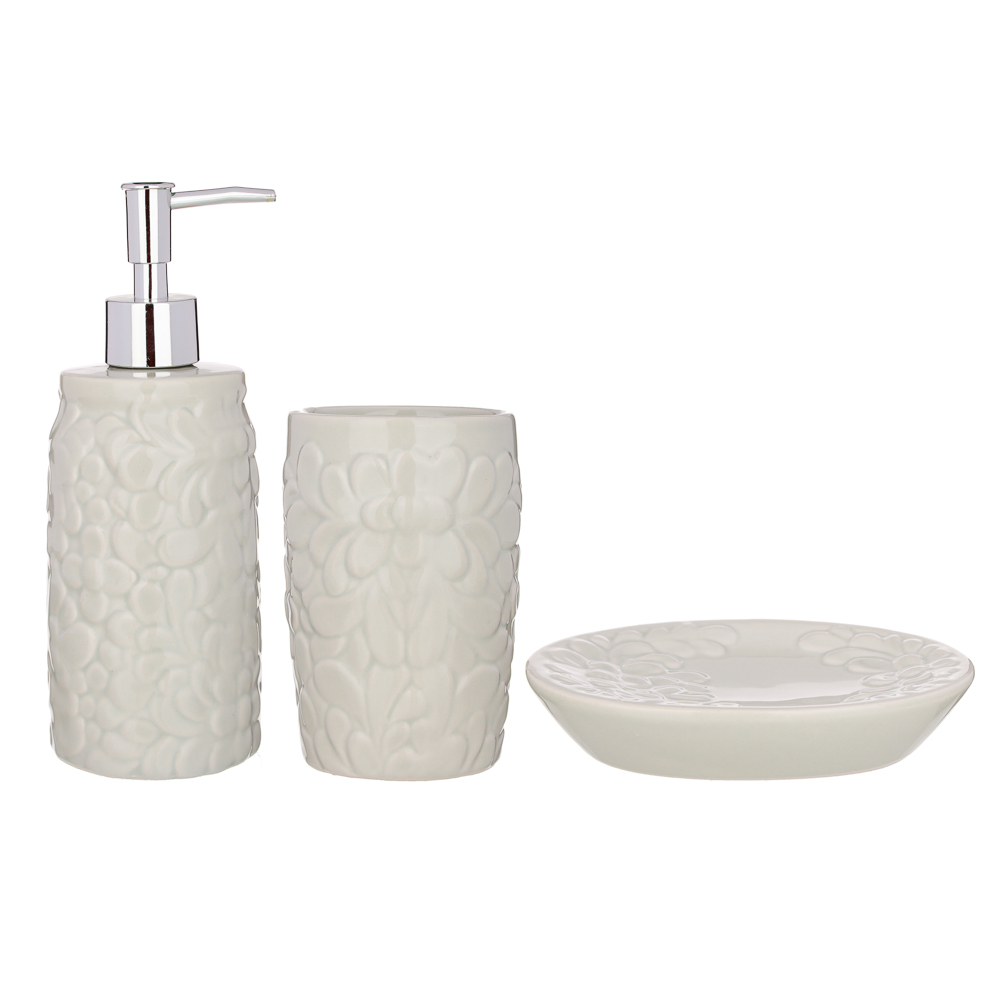 BY Набор для ванной 3 пр. "В гостях у сказки", керамика, 2 цвета, арт.№ 463-110