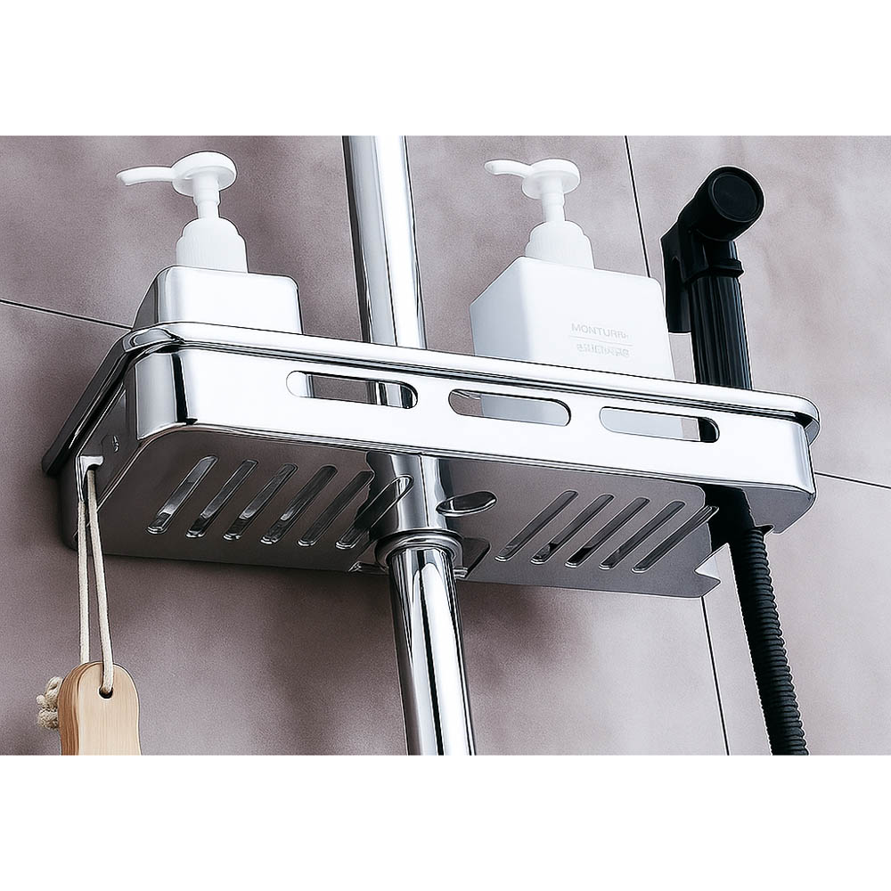 Полочка на душевую штангу, стойку, хром, арт.№ 545-077