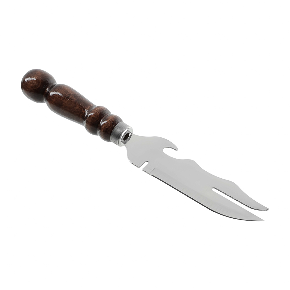 Нож шампурный  с деревянной ручкой "ШАР"малый. тм GRILLBOOM, 270(150)х45х2,5мм, арт.№ 103-089