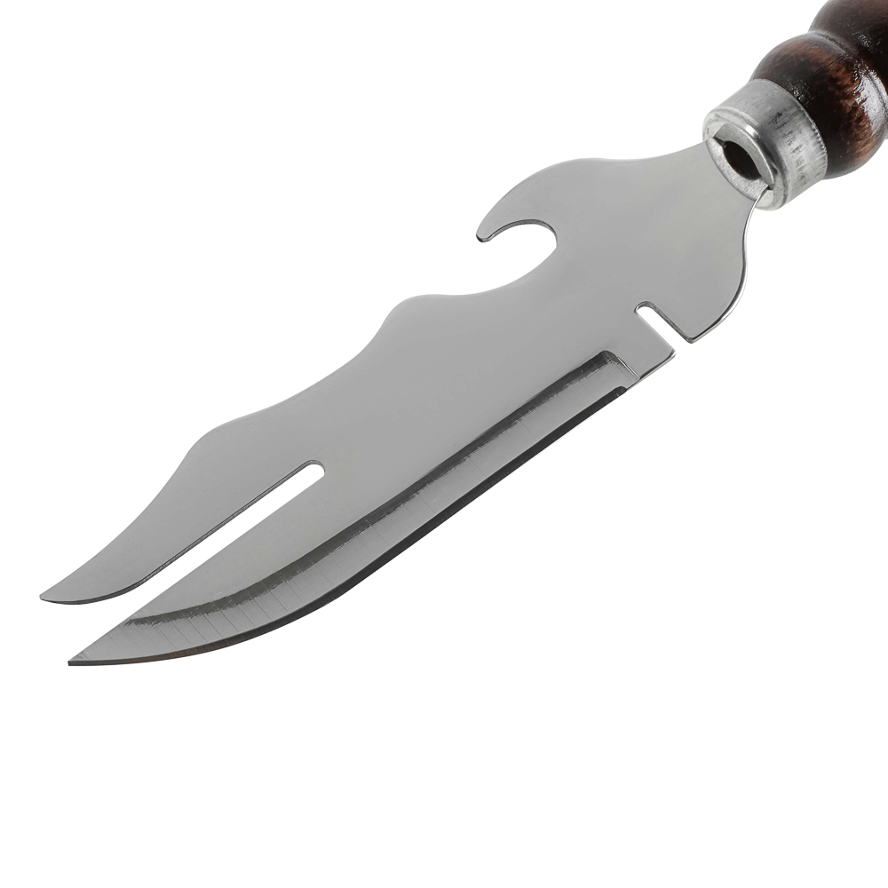 Нож шампурный  с деревянной ручкой "ШАР"малый. тм GRILLBOOM, 270(150)х45х2,5мм, арт.№ 103-089