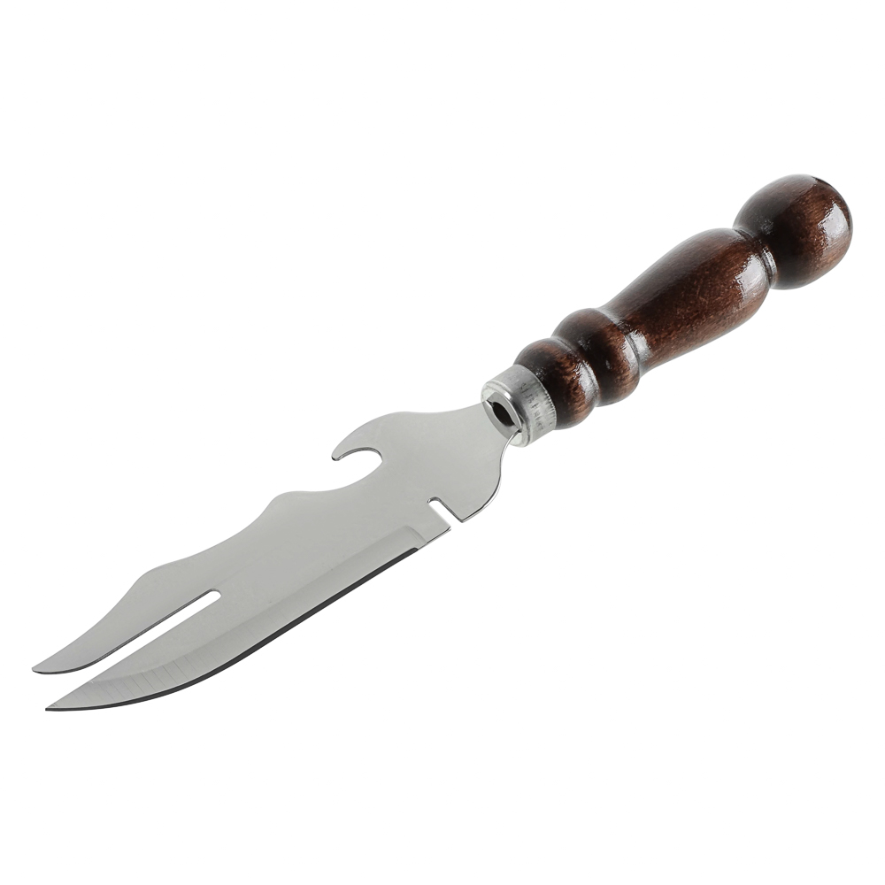 Нож шампурный  с деревянной ручкой "ШАР"малый. тм GRILLBOOM, 270(150)х45х2,5мм, арт.№ 103-089
