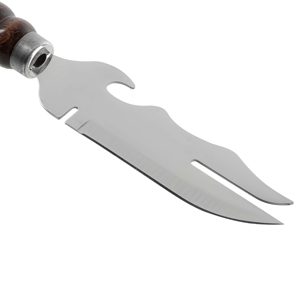 Нож шампурный  с деревянной ручкой "ШАР"малый. тм GRILLBOOM, 270(150)х45х2,5мм, арт.№ 103-089