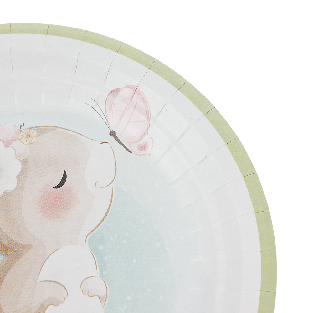 Набор бумажных тарелок Милые кролики, 6 шт d=180 мм, арт.№ 530-417