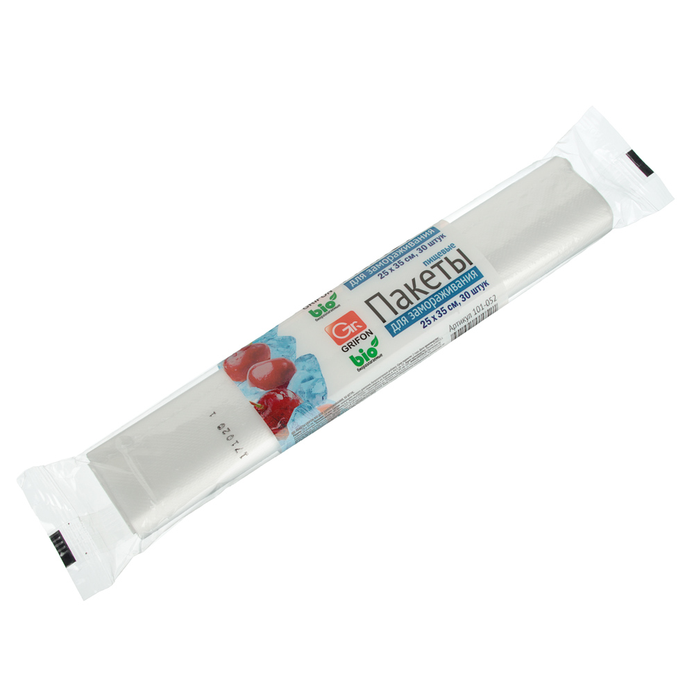 Пакеты для заморозки тм GRIFON, 25х35см, 3л, 18мкм, 30 шт, арт.№ 438-027