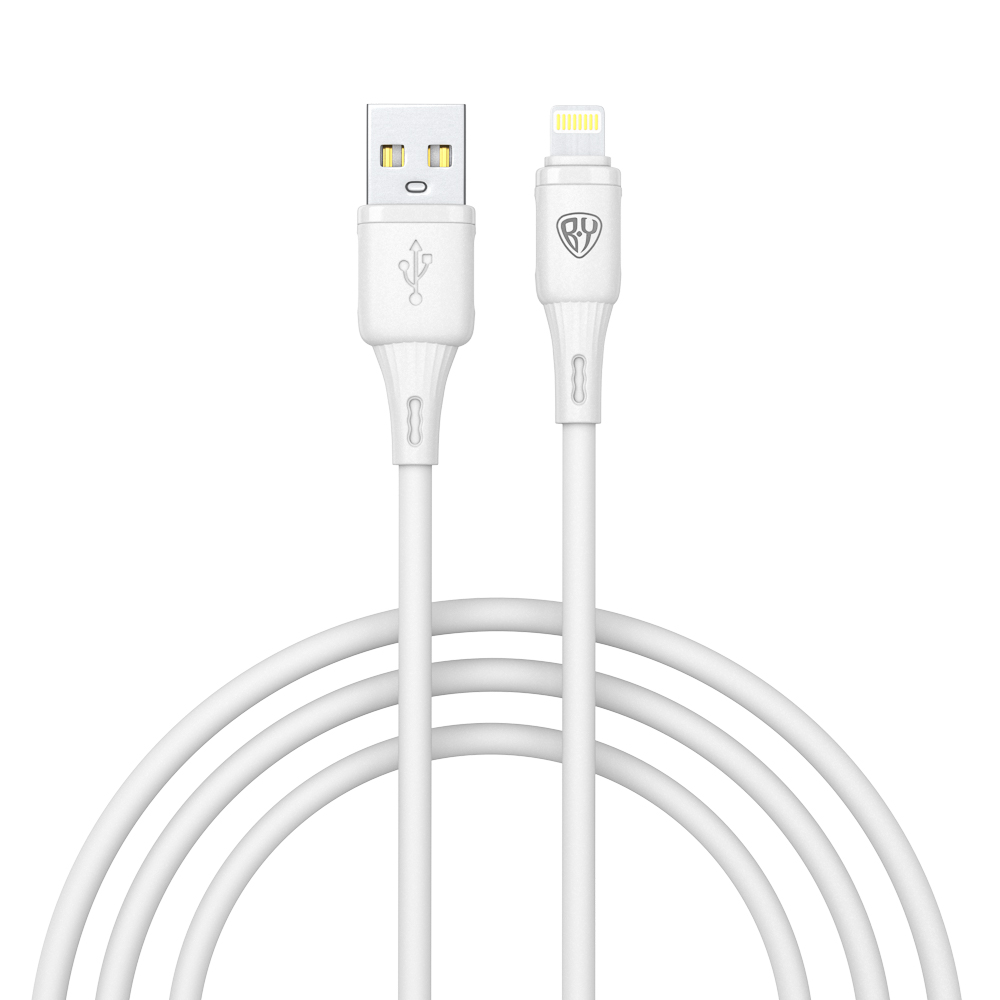 Кабель для зарядки USB(A)-iP BY Twist, 12Вт, 1 м, 2.4A, гибкий силикон, белый, арт.№ 931-621
