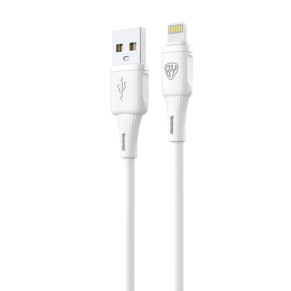 Кабель для зарядки USB(A)-iP BY Twist, 12Вт, 1 м, 2.4A, гибкий силикон, белый, арт.№ 931-621