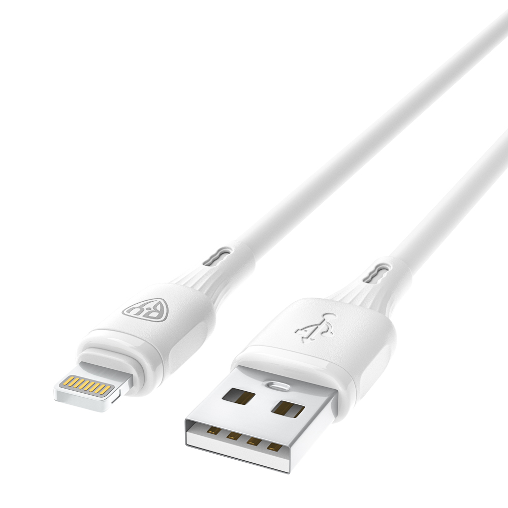Кабель для зарядки USB(A)-iP BY Twist, 12Вт, 1 м, 2.4A, гибкий силикон, белый, арт.№ 931-621