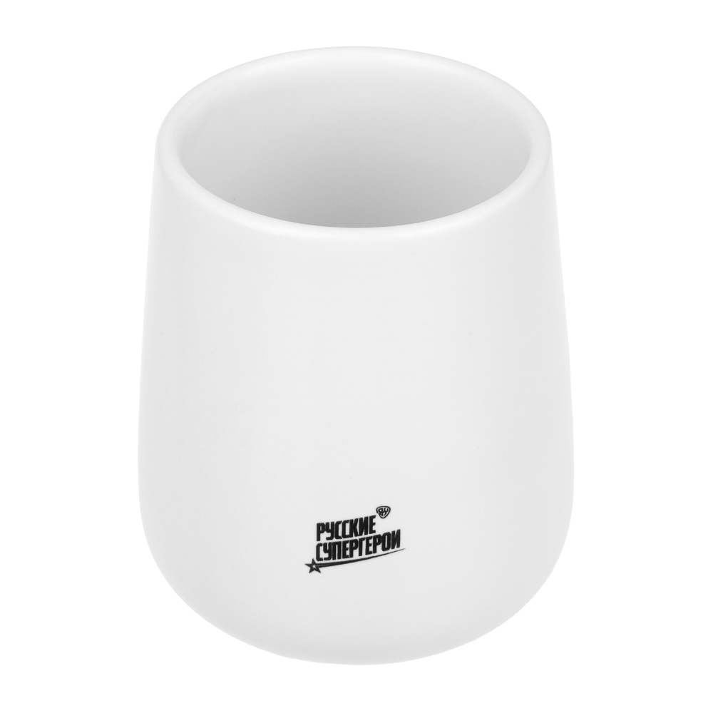 BY Русские Супергерои Стакан для ванной комнаты, 400 мл, керамика, белый, арт.№ 463-439