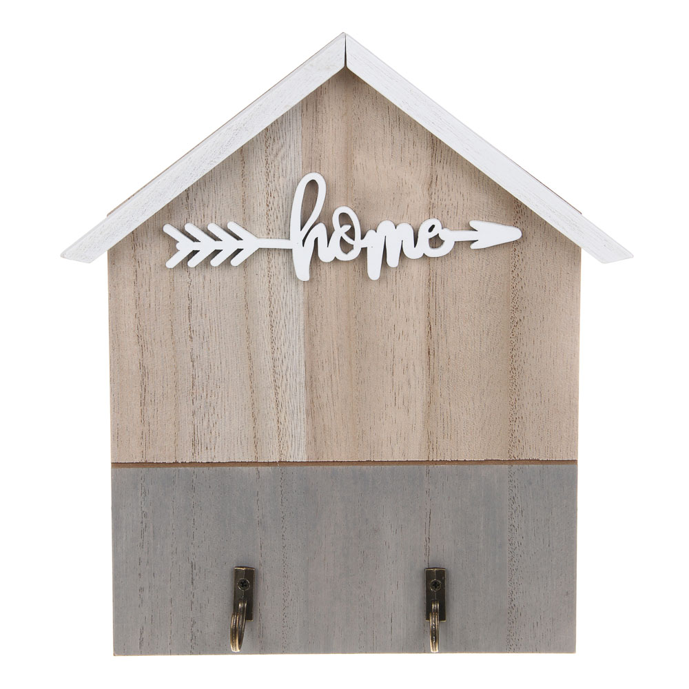 Ключница открытого типа на 2 крючка, 21,5x19,5x3 см, МДФ, 2 дизайна, арт.№ 510-015