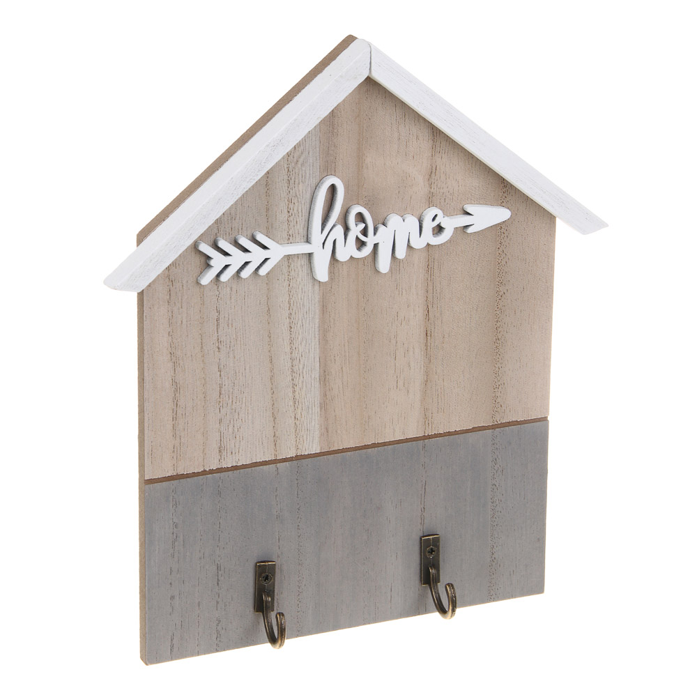 Ключница открытого типа на 2 крючка, 21,5x19,5x3 см, МДФ, 2 дизайна, арт.№ 510-015