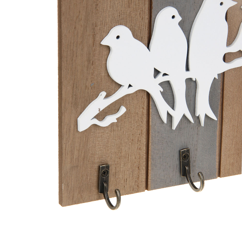 Ключница открытого типа HOME на 3 крючка, 24x17x3 см, МДФ, арт.№ 510-017