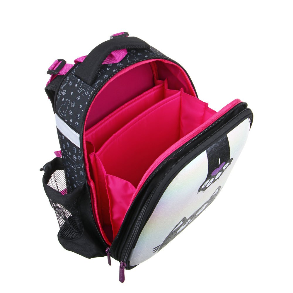 МИЛЫЙ КОТИК Рюкзак шк.жесткий 38х28х15см, 2 отд., 2 карм., эргон.спинка, лямки с рег.по росту, ПЭ, арт.№ 254-800