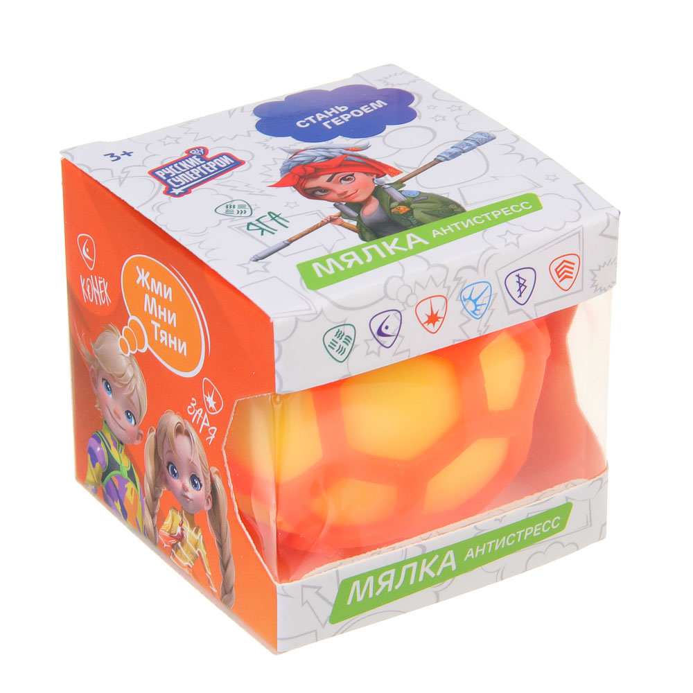 BY Игрушка антистресс мялка «Русские Супергерои», TPR, d=6,5см, 4 цвета, арт.№ 297-014