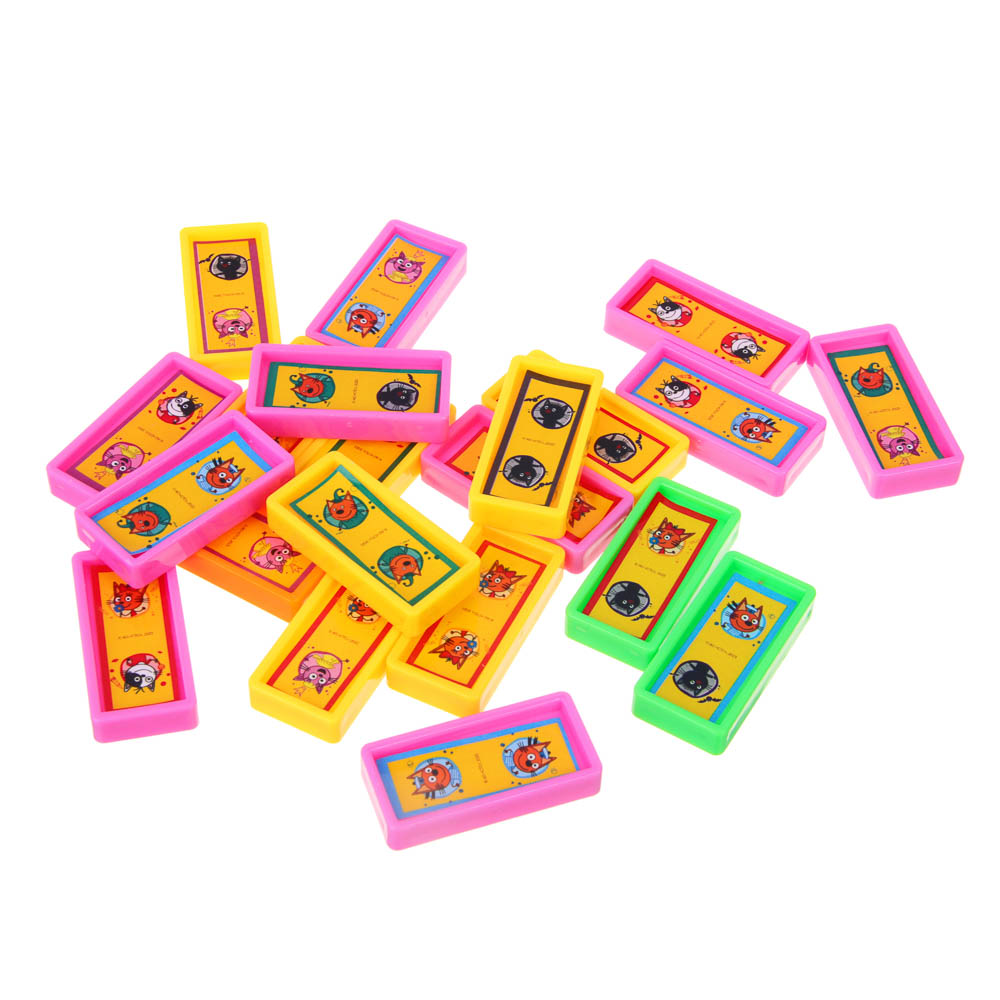 ИГРОЛЕНД Домино "ТРИ КОТА", 21 пр., пластик, 16х3х5см, арт.№ 896-068