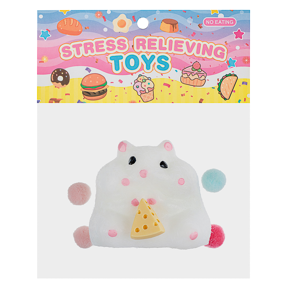 Игрушка Сквиш антистресс "Хомячок", TPR, 14х13х4см, 2 дизайна, арт.№ 297-142