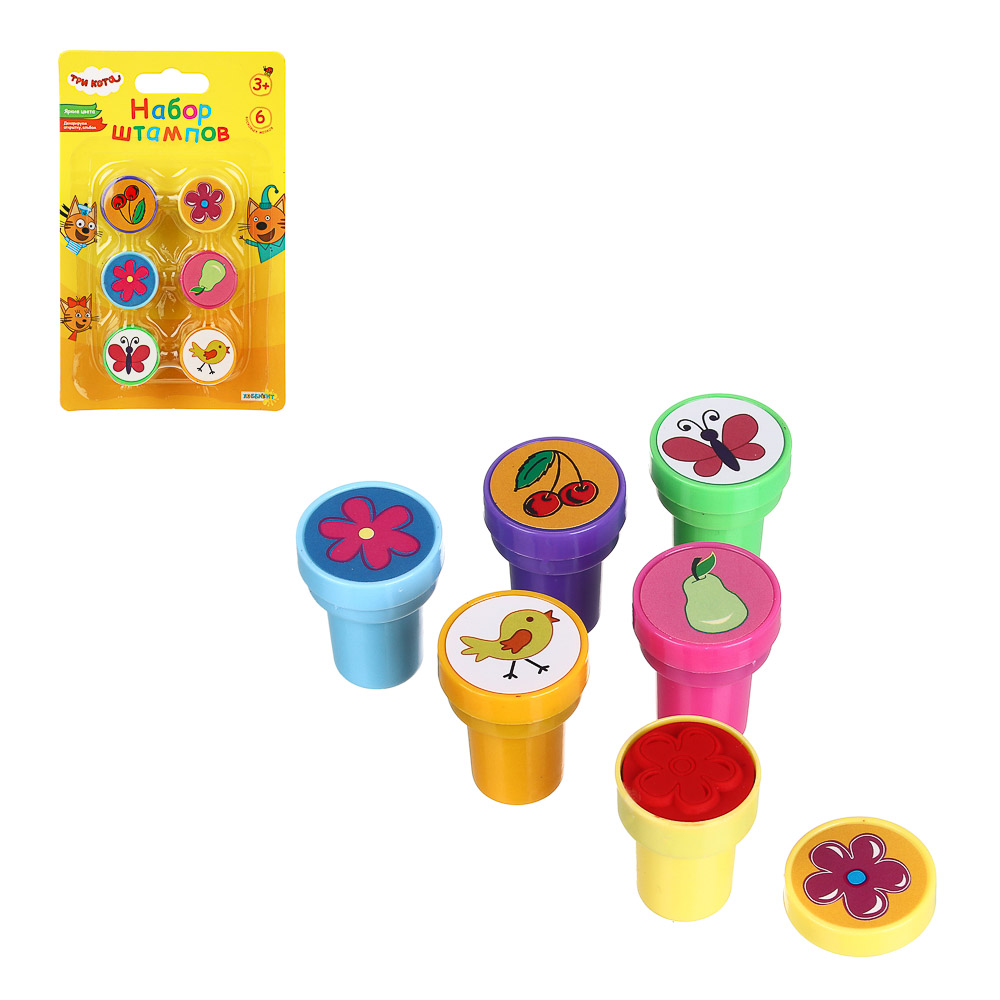 ХОББИХИТ Набор штампов "Три кота", ПВХ, ЭВА, 10,5х16,5см, 3 дизайна, арт.№ 284-256