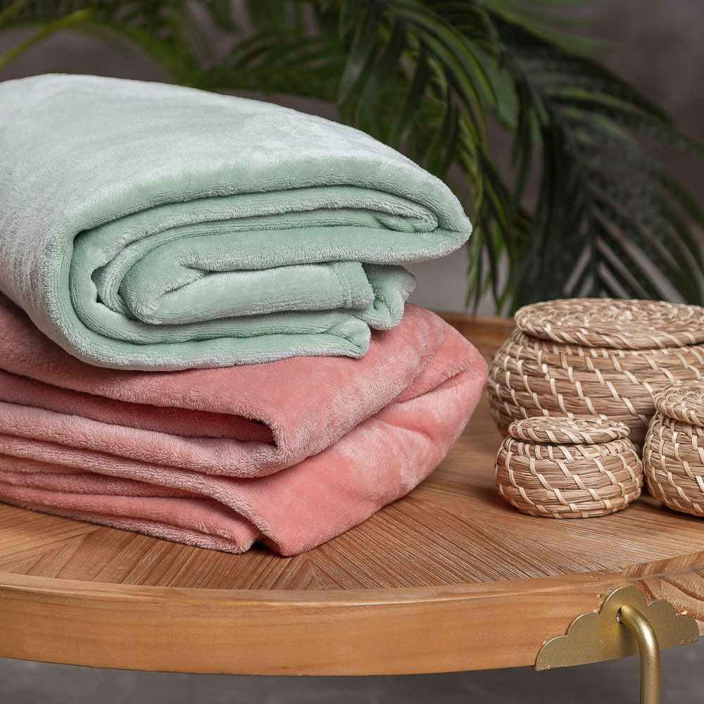 PROVANCE Плед, микрофибра, 180х200см, 230гр/м, "Нежность", мятный MP, арт.№ 486-110