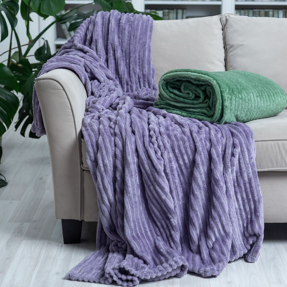 PROVANCE Плед, микрофибра, 180х200см, 280гр/м "Волна", зеленый MP, арт.№ 486-111