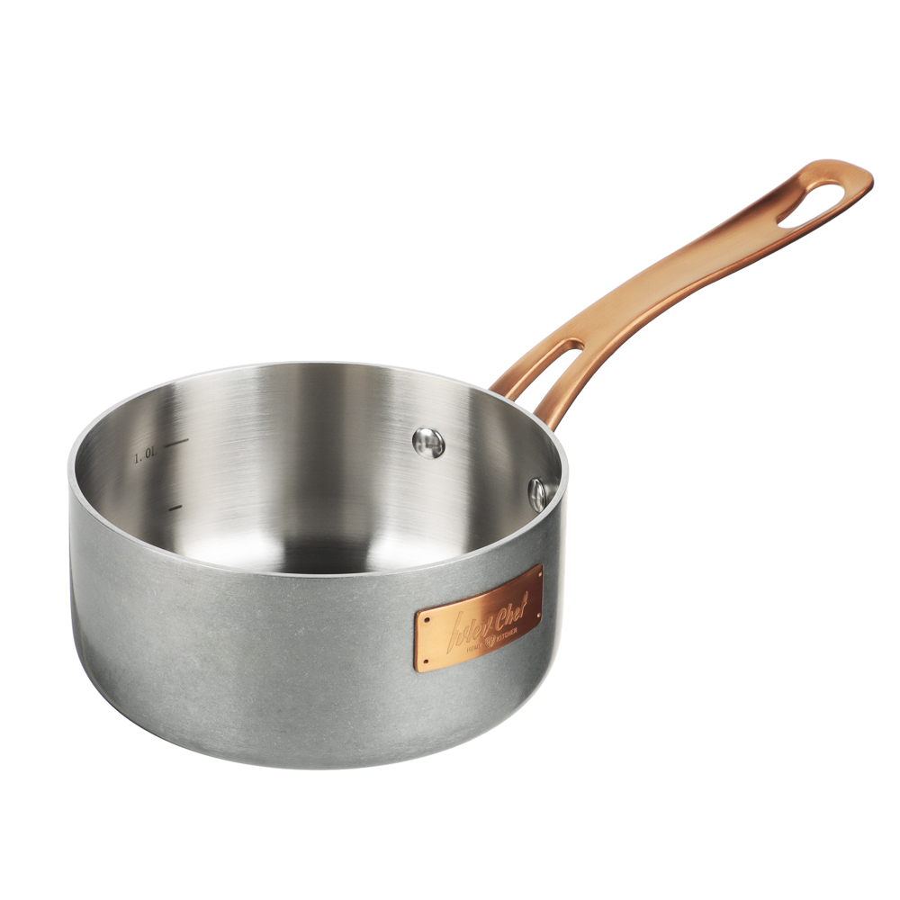 Ivlev Chef Ladoga Ковш 16х7,5см 1,4л, с нерж. крышкой, индукция, нерж.сталь 18/10, арт.№ 822-253