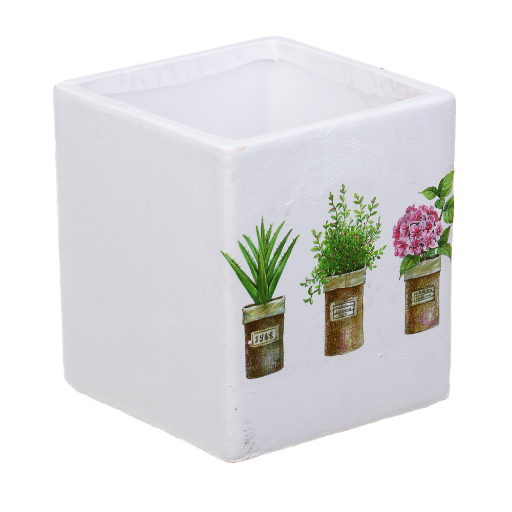 INBLOOM Кашпо Цветы 10х9см, керамика, арт.№ 164-358