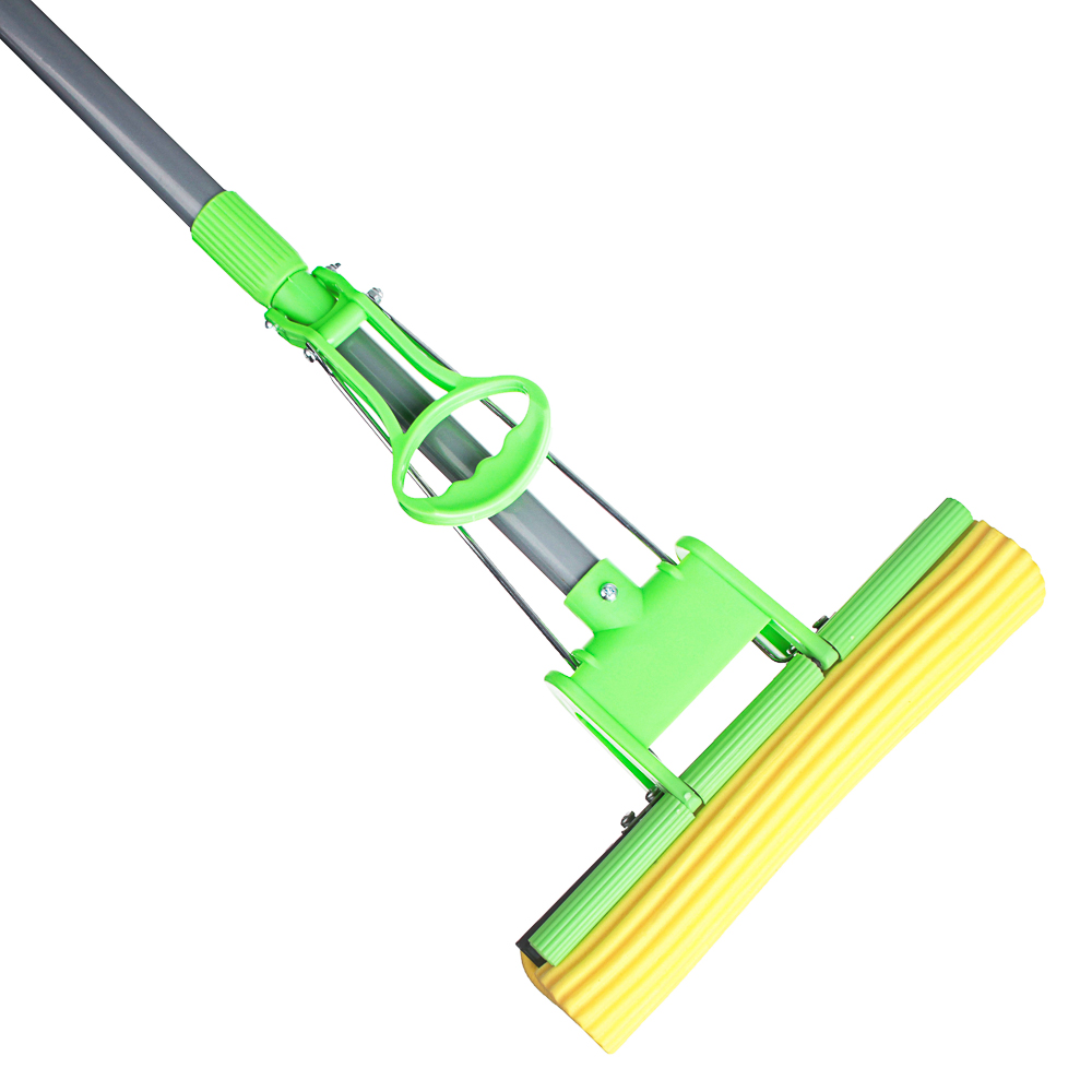 Швабра с отжимом и сменной насадкой ПВА тм VETTA,телеск. ручка 78-110см, нерж.сталь, 1 ряд роликов, арт.№ 444-049