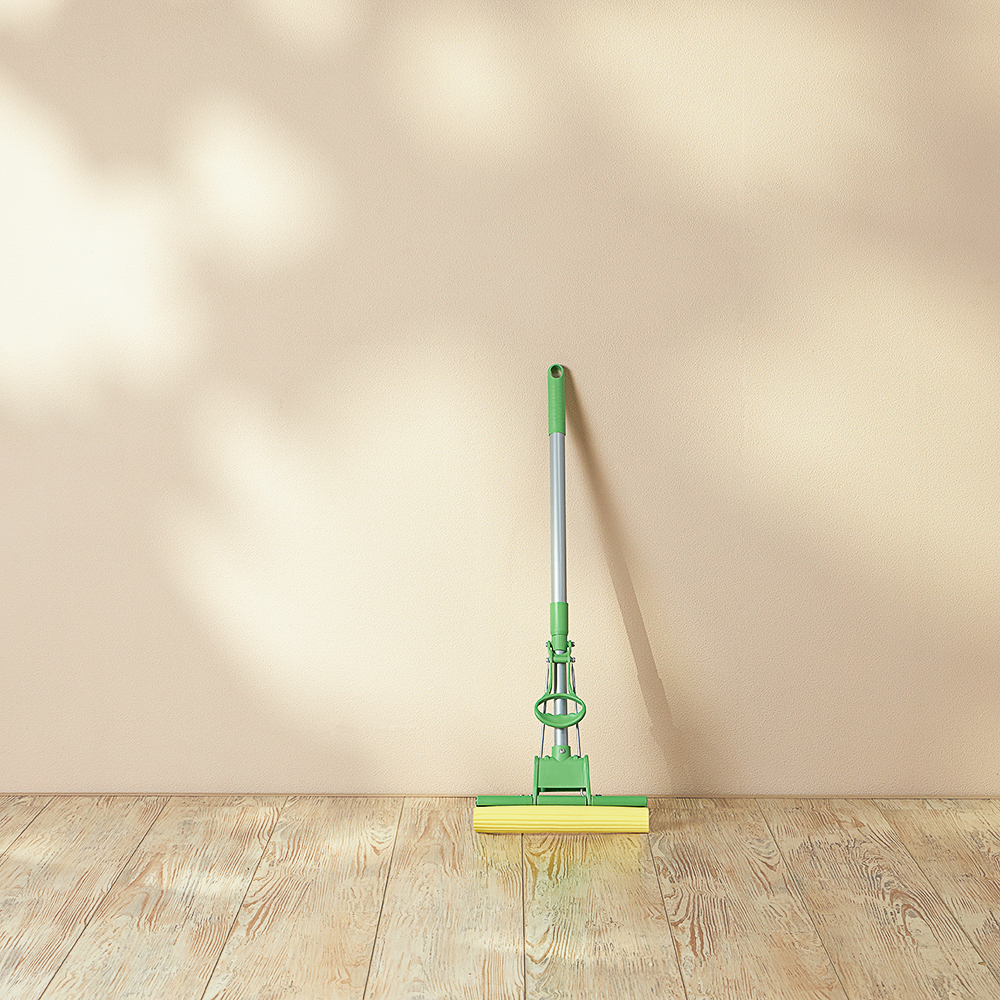 Швабра с отжимом и сменной насадкой ПВА тм VETTA,телеск. ручка 78-110см, нерж.сталь, 1 ряд роликов, арт.№ 444-049