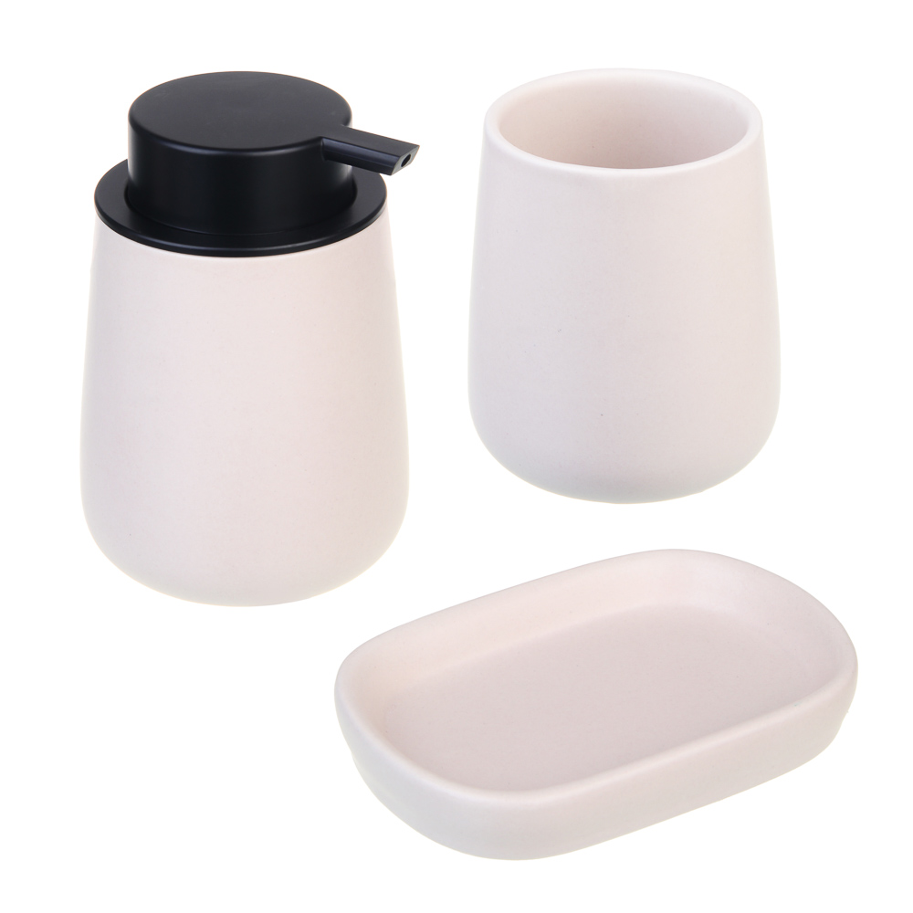 VETTA Дозатор для жидкого мыла, 320 мл, 13x9x9 см, керамика, "Космос", бежевый, арт.№ 478-260