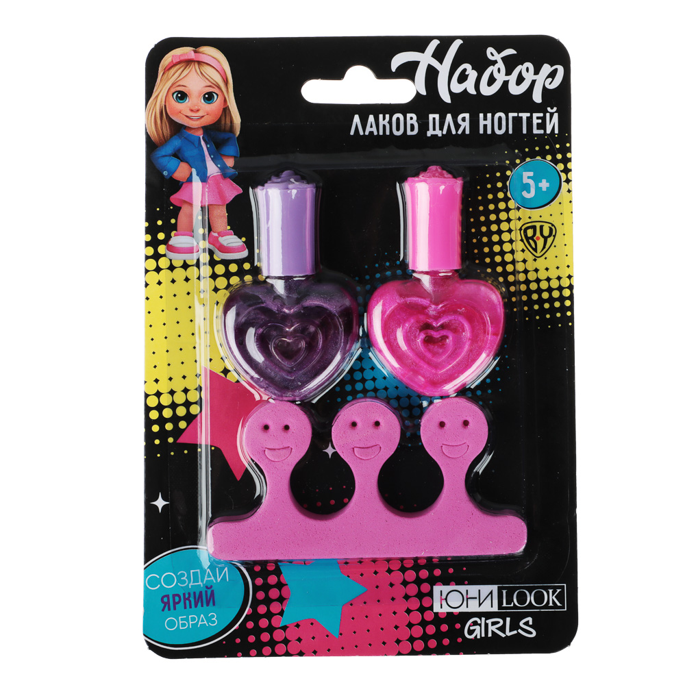 ЮНИLOOK Набор лаков для ногтей 2шт, 15,6г, разделитель для пальцев 1шт, арт.№ 330-383
