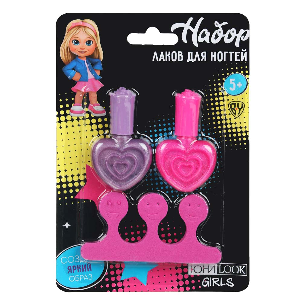 ЮНИLOOK Набор лаков для ногтей 2шт, 15,6г, разделитель для пальцев 1шт, арт.№ 330-383