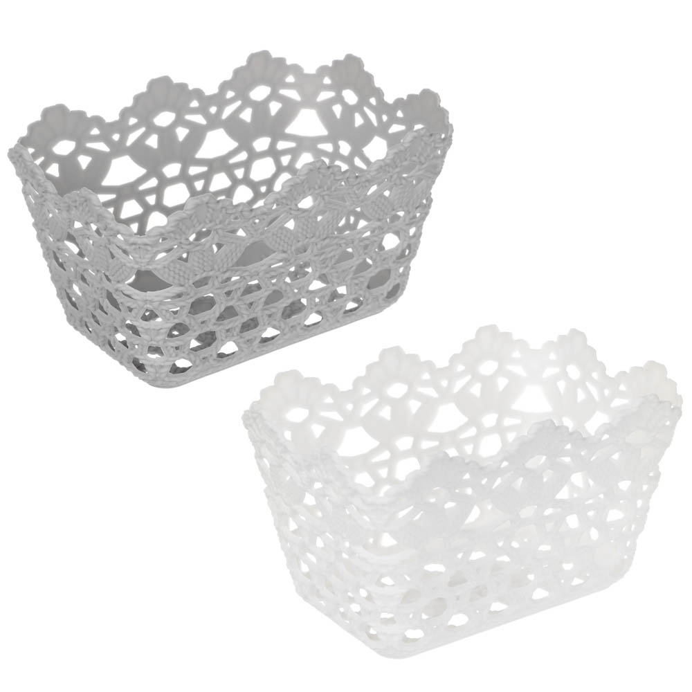 VETTA Корзинка универсальная "Цветы", 15х10х8,5см, пластик, 2 цвета, арт.№ 406-154