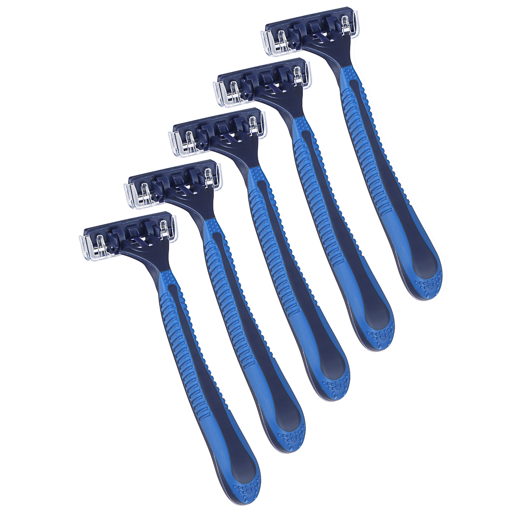 PROWAY Станки для бритья с тройным лезвием, плавающая головка, силикон, пластик, 5шт, арт.№ 346-001