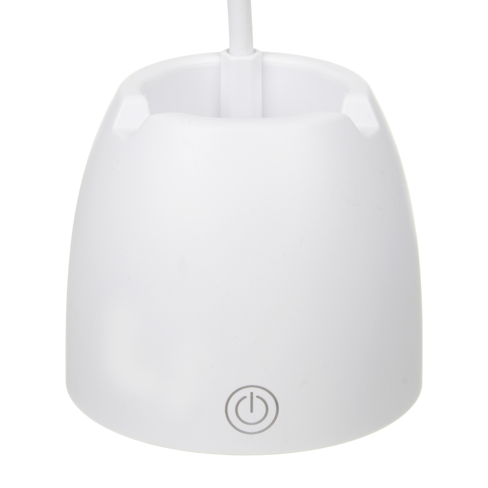 Лампа настольная FORZA, 16 LED, питание USB, с подставкой, кабель 1.5м, 1200Lux, аккум.1200мАч, бел., арт.№ 476-361