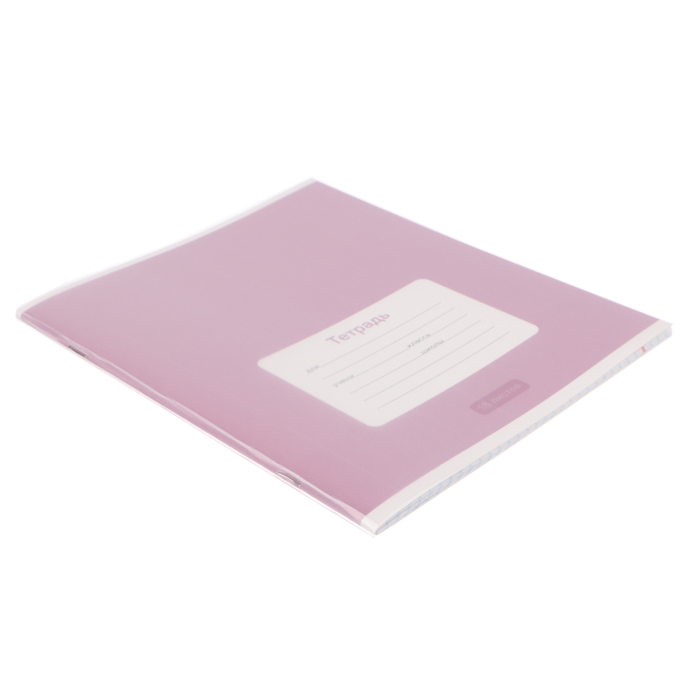 Тетрадь школьная 18 листов в клетку ClipStudio, БЕЛЫЕ ЛИСТЫ, скрепка, обл. пластик, арт.№ 579-033