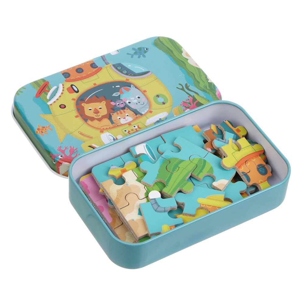 Пазлы в коробочке, 60 элементов, картон, металл, арт.№ 262-553